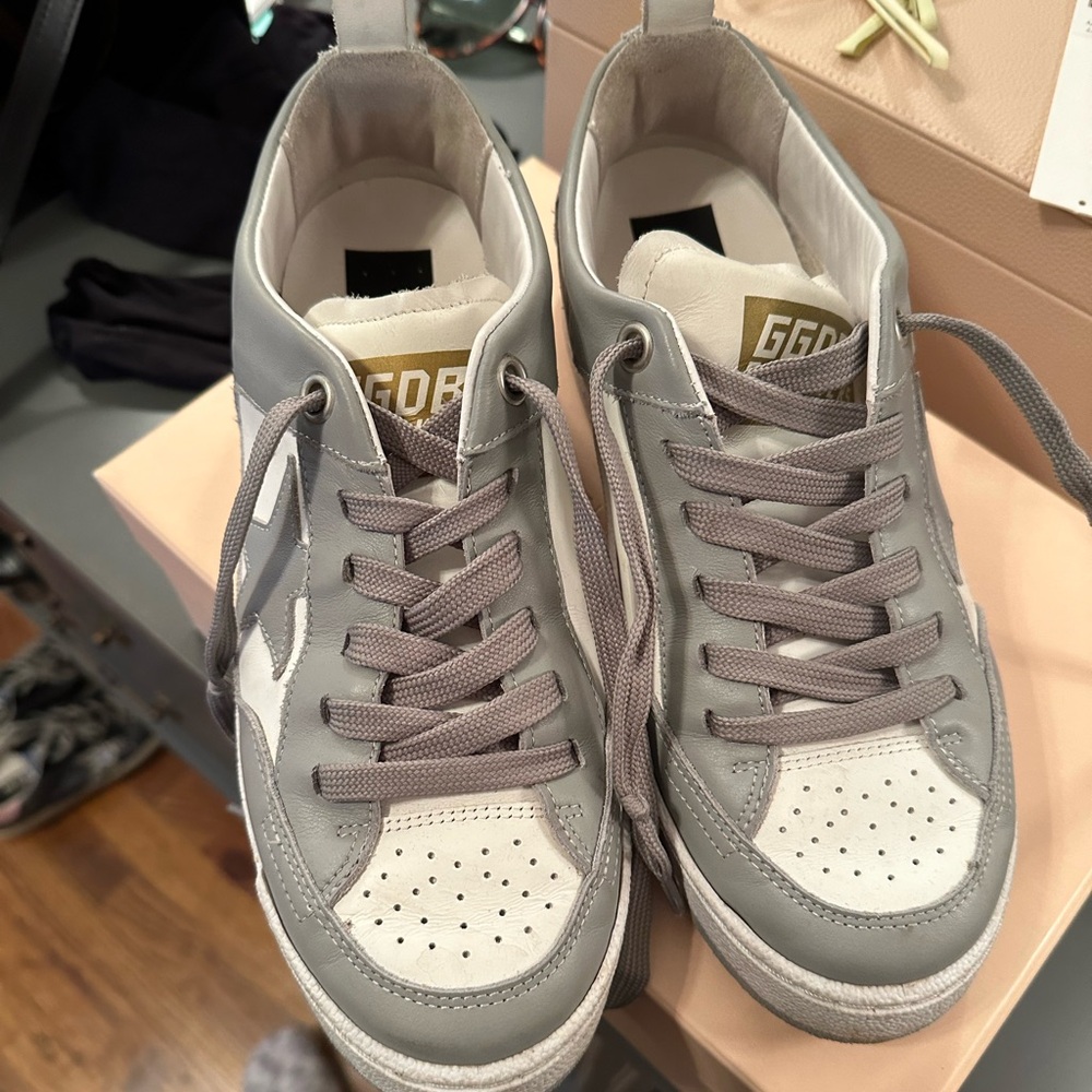White and grey Golden Goose sneakers